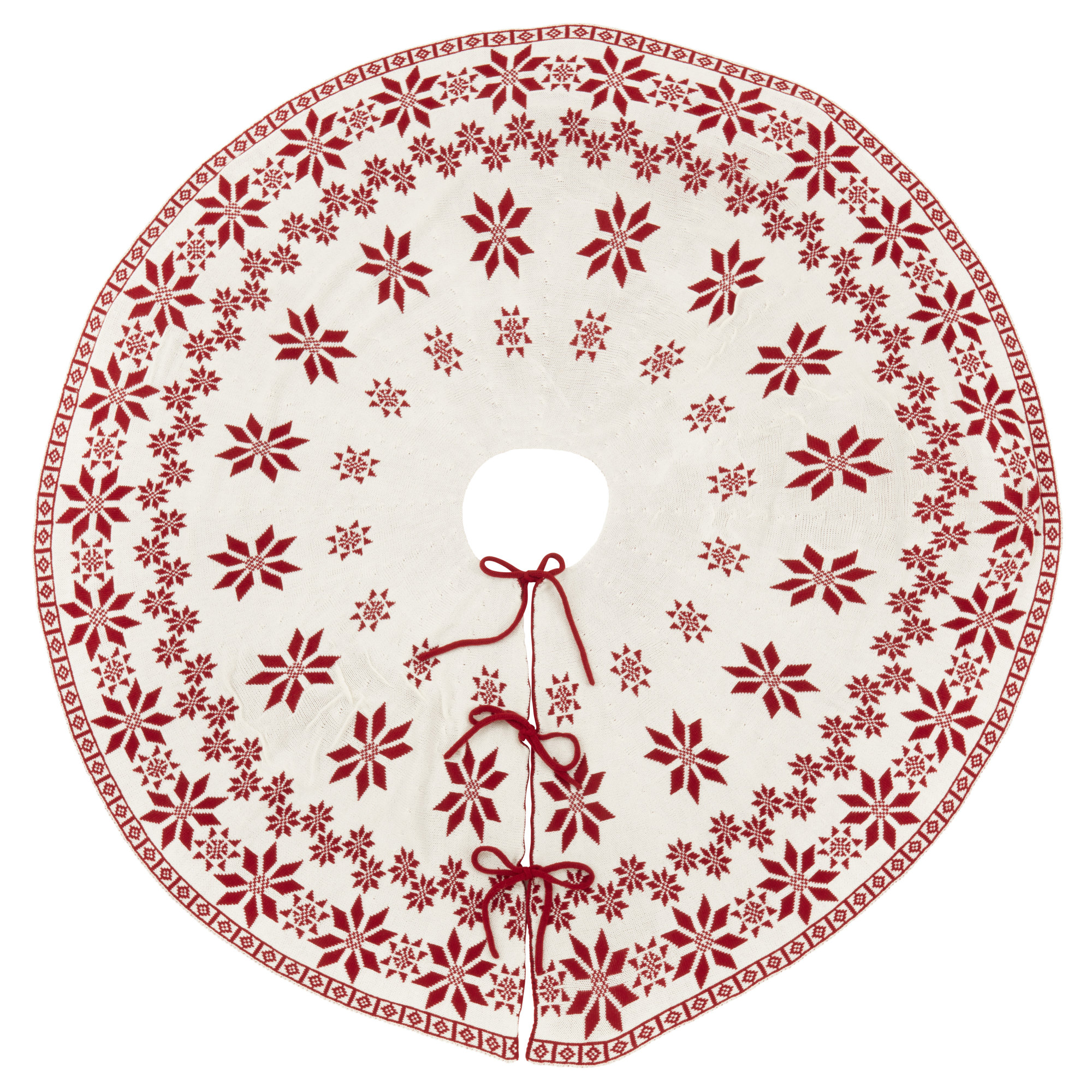 Dual-sided Festive Knit Tree Skirt, 72" W