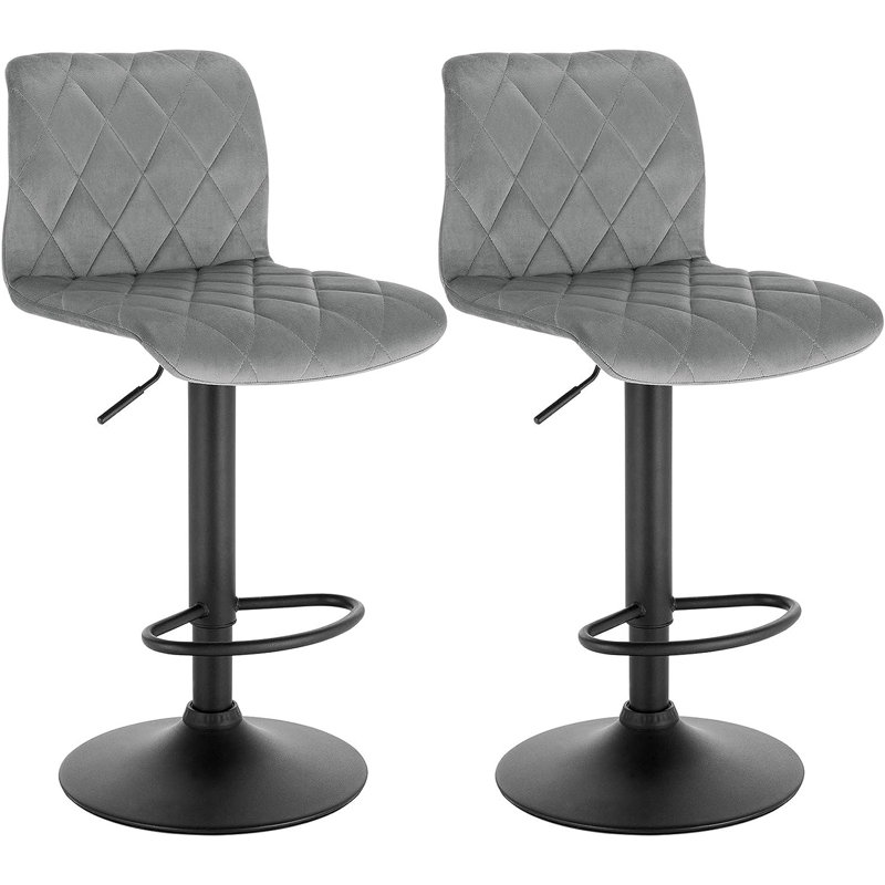 Kankakee Swivel Adjustable Height Stool, Light Grey