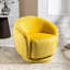Fauteuil demi-tonneau pivotant en velours avec base robuste et coussin rembourré épais-1619580527