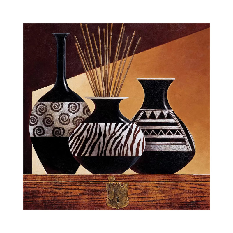 Patterns In Ebony I by Keith Mallett - Wrapped Canvas Gallery-Wrapped Canvas Giclée, 46cm H x 46cm W