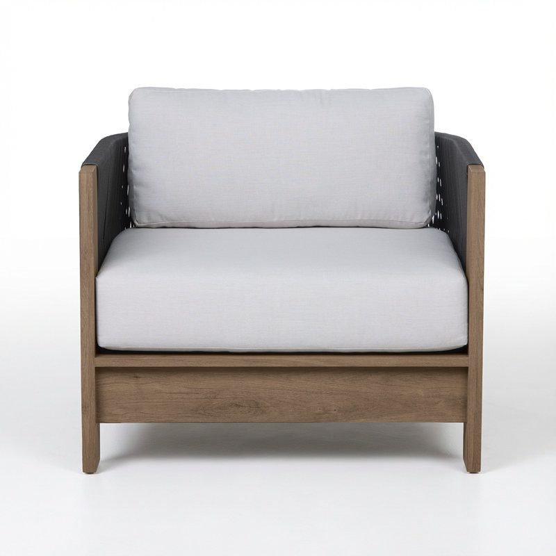 Chaise longue d'extérieur en hêtre Stratton avec coussins Sunbrella de Real Flame, Détente