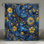 Rideaux de douche à motif floral bleu et jaune très longs