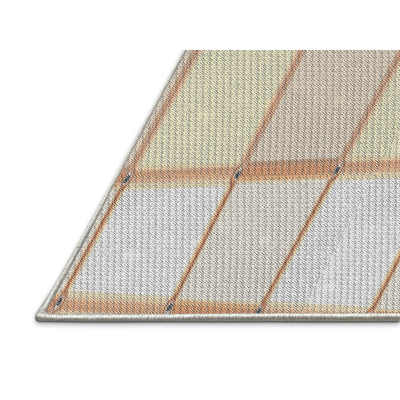 Tapis géométrique jaune / brun, Rectangle 7 pi x 10 pi