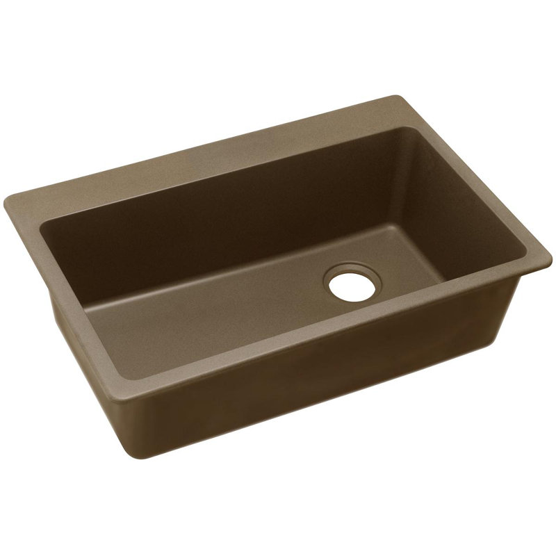 Quartz Classic 33" x 22" x 9-1/2" Drop-In Kitchen Sink, Mocha