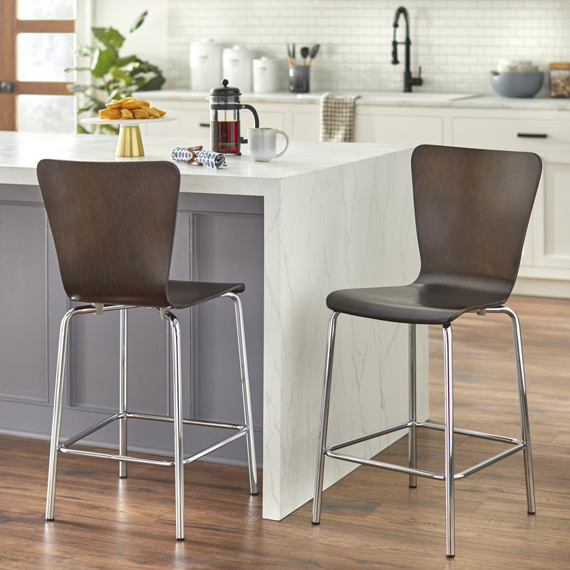 Ivan Counter Stool with Metal Frame, Espresso