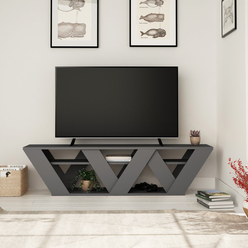 Enedina TV Stand for TVs up to 55" Modern Entertainment Unit, Anthracite