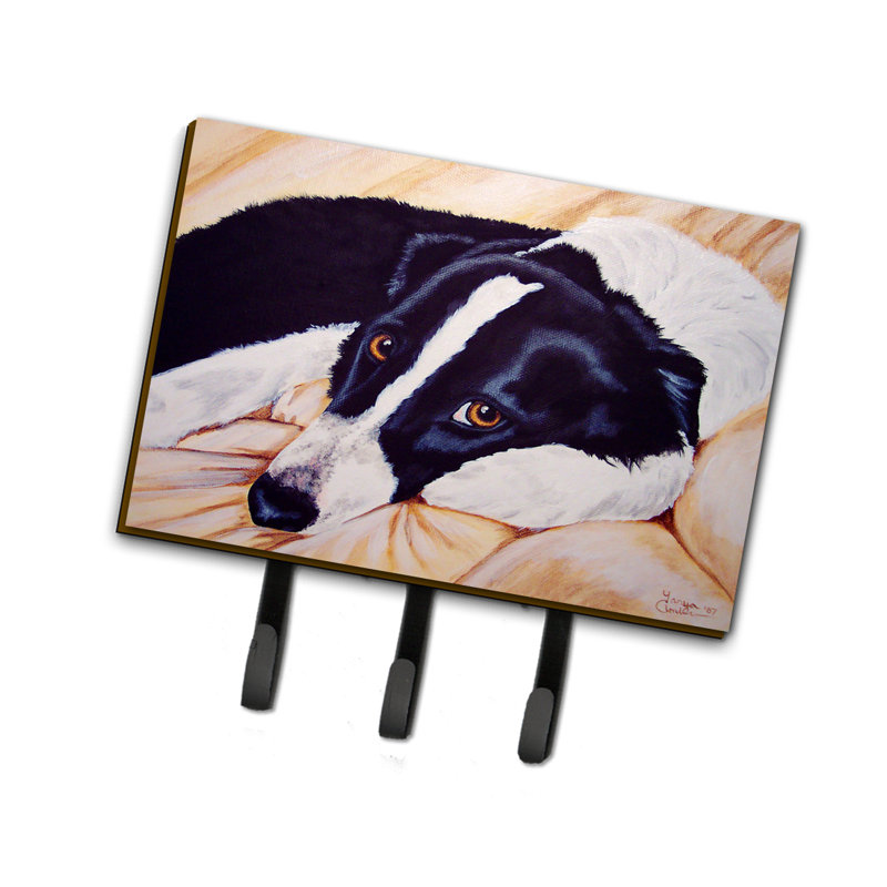 Porte-clés mural avec crochets Naptime Border Collie