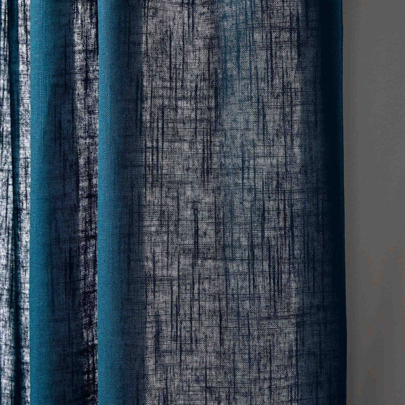 Bellavista Semi Sheer Curtain Single Panel, Deep Turquoise, 138 x 350cm