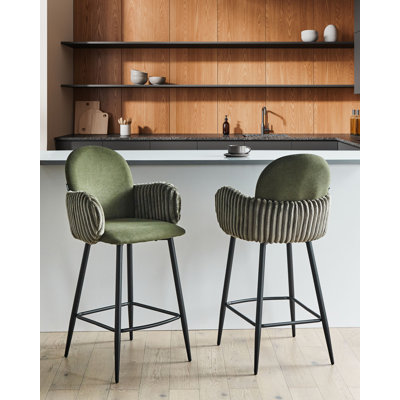 Set of 2 Bar Chairs AMITY Fabric