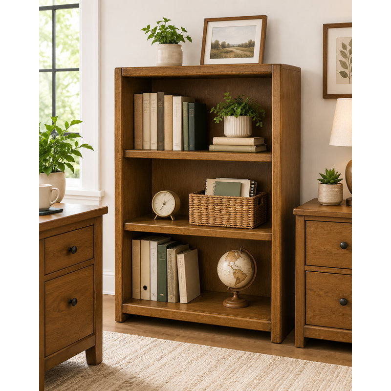 McKaylah Bookcase, Aquamarine, (3 Shelf) 60” H x 32” W x 13” D