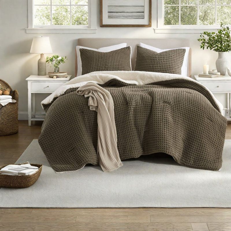 Ensembles de literie douillets, Sherpa gaufré en polyester, maison moderne