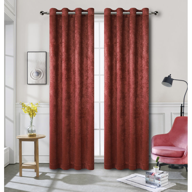 Eruh Semi Sheer Curtain Pair, Spice