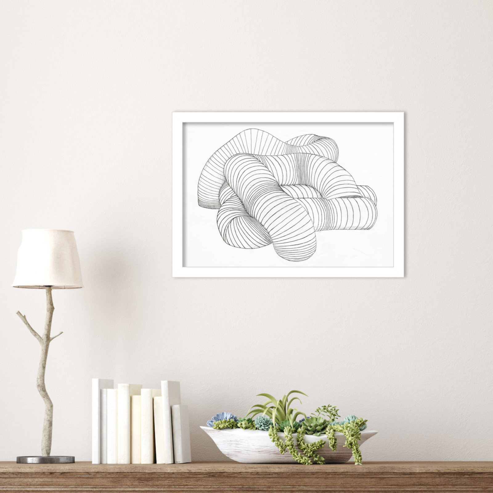Grudie Hydro Pipes Print by Alex Dunn, 12" H x 17" W x 1" D, White