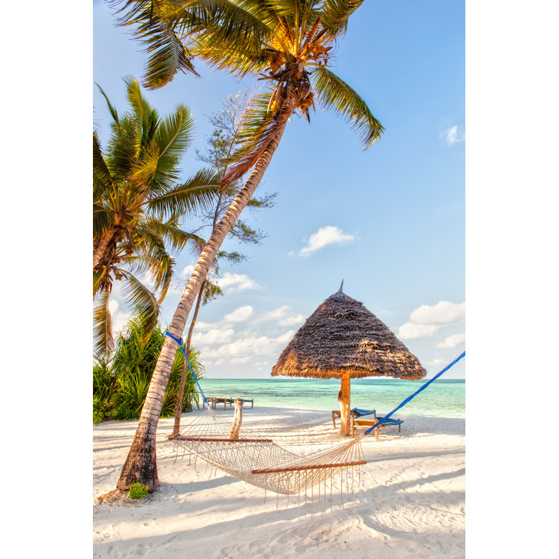 Beach Hammock Set - Wrapped Canvas Print, 30cm H x 20cm W x 3.8cm D