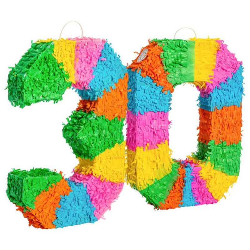 Fax Potato - Pinata Set with Stick & Blindfold - 30th Birthday / Anniversary - Rainbow