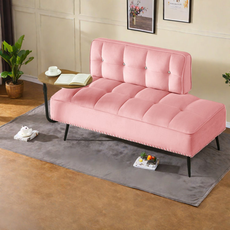 Canapés en velours peu encombrants, rose, design moderne pour n'importe quelle pièce