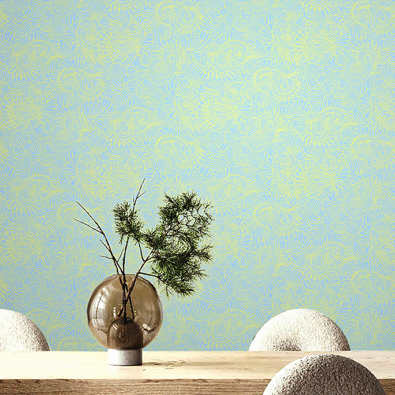 Rouleau de fleurs à motif cachemire, Vert
