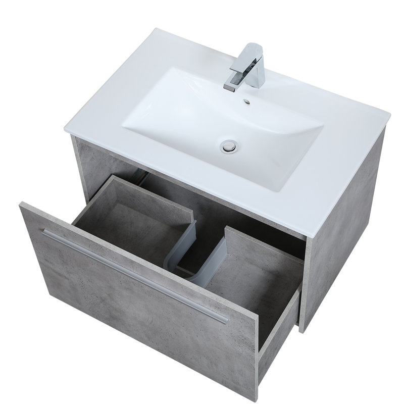 Ensemble de meuble-lavabo simple 30 po Tessa, Gris béton