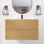 Meuble-lavabo flottant 36 po avec tiroirs en bois naturel