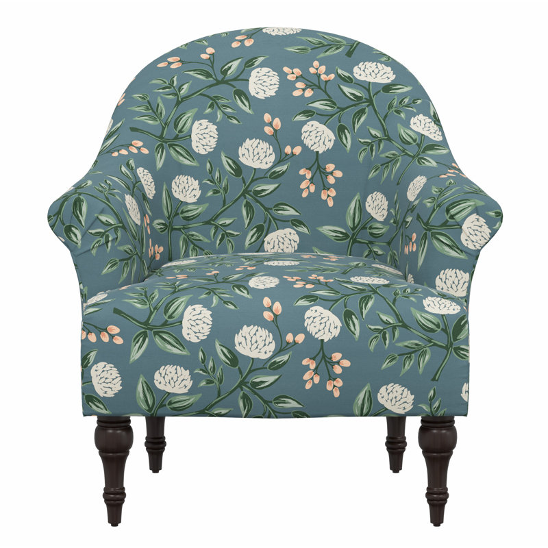 Josephine Chair, Rpc Peonies Emerald Linen