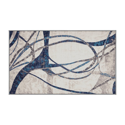 Machine Washable Grey Area Rug