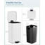 Poubelle carrée, poubelle à pédale en acier inoxydable à l'épreuve des empreintes digitales 8 gallons / 30 l, couvercle à fermeture en douceur et seau amovible pour la cuisine, le bureau et la maison (blanc)-121862407