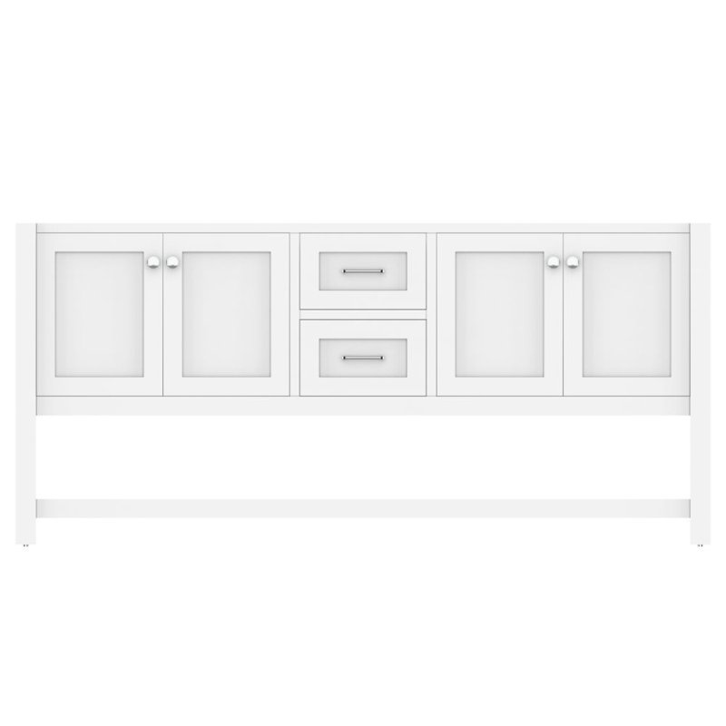 Base de meuble-lavabo double 71 po Wilmington seulement, Blanc