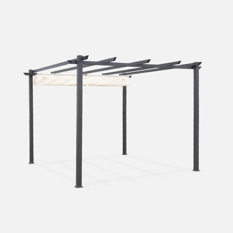 Azem 3m x 3m Aluminum Pergola, Ecru