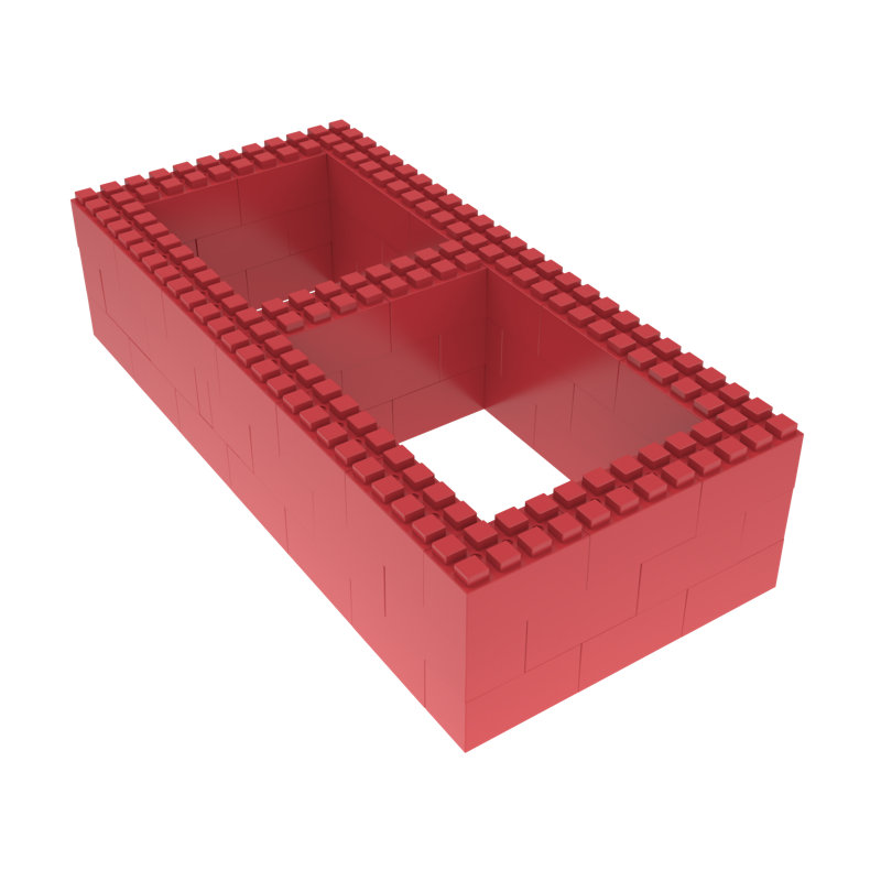 EverBlock Frame Only Bed Kit, Single, Red