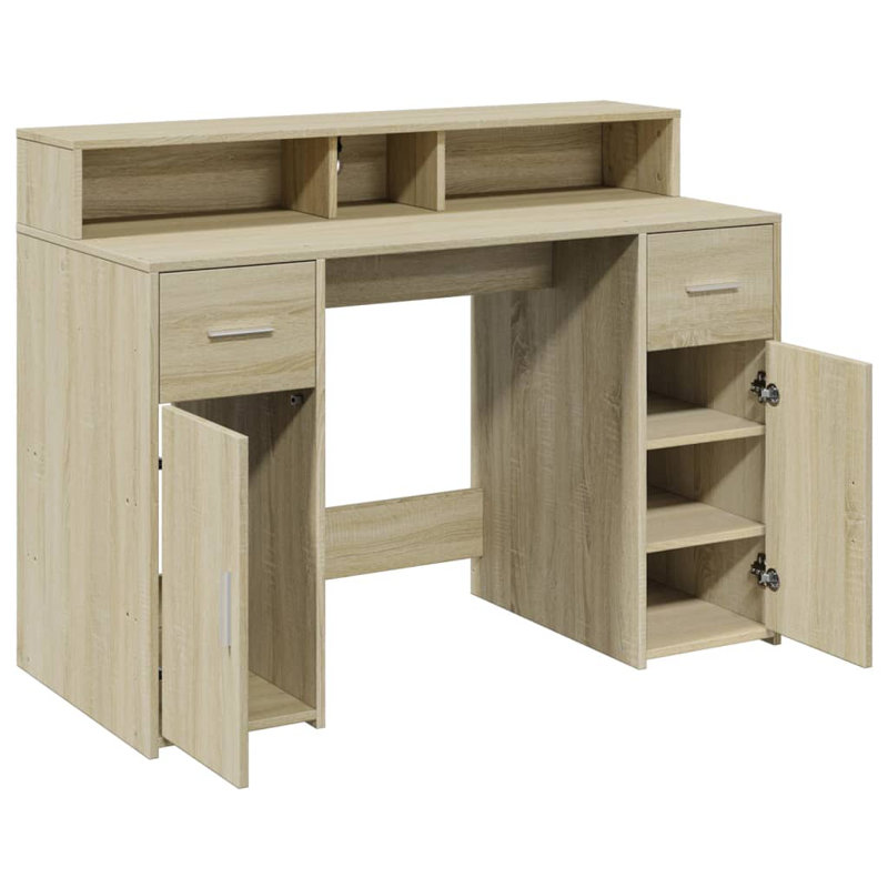 Computer Desk, 91cm H x 120cm W x 55cm D, Sonoma/Oak
