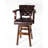 Trophy Tufted Brown Corset Swivel Bar Stool Upholstered Leather 26"-61924289-61558326