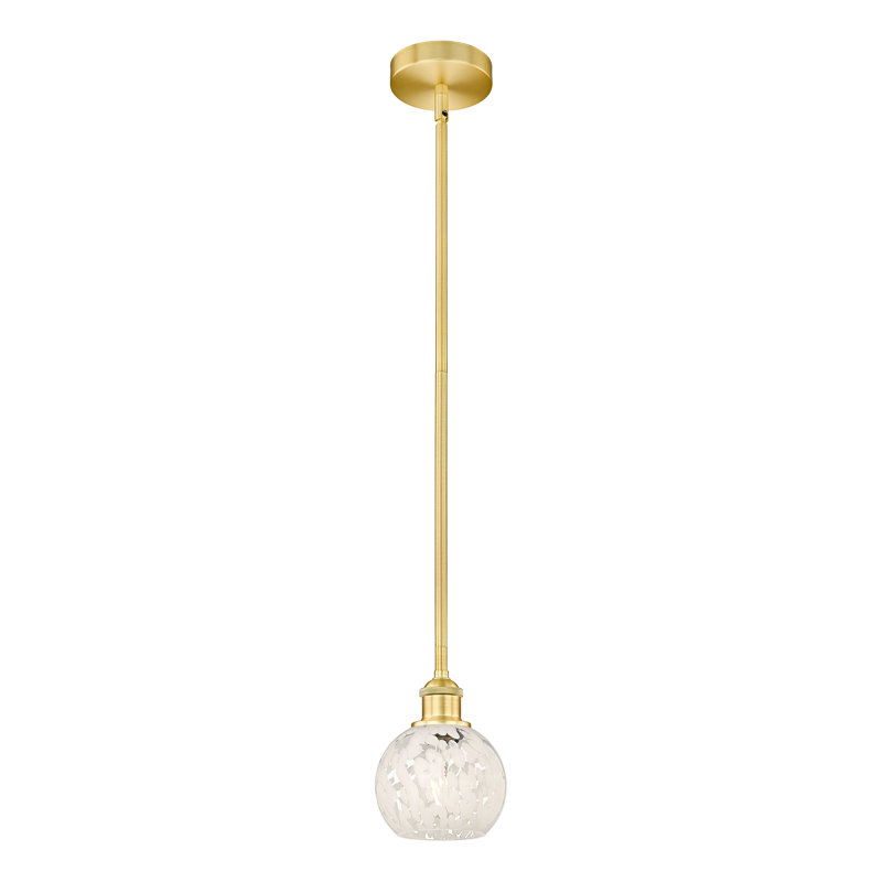 Luminaire suspendu 1 lumière Ivana, Or satiné, H 7,5 po x l 6 po x P 6 po