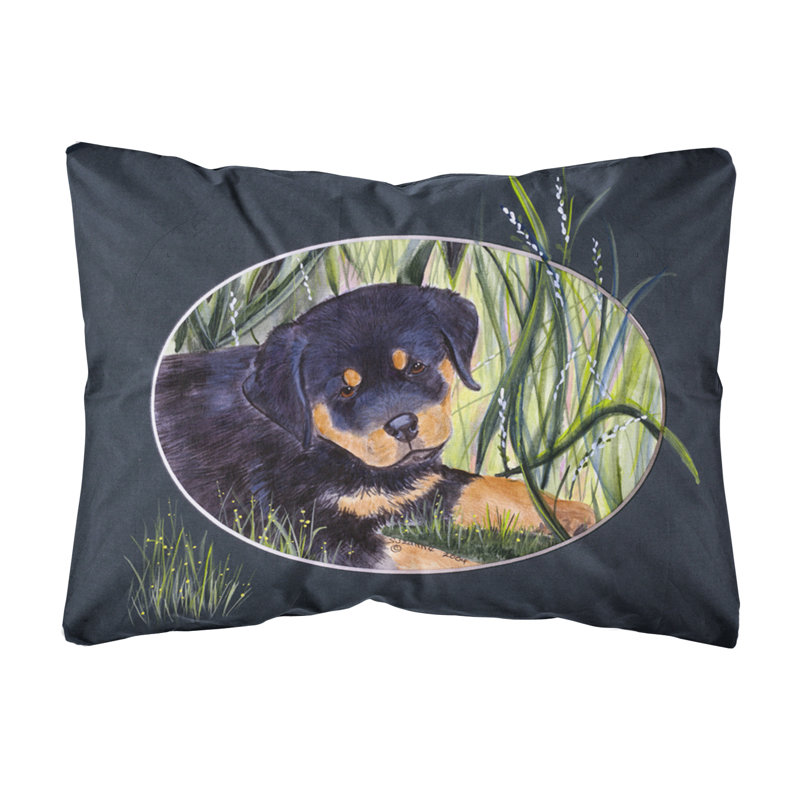Coussin décoratif intérieur/extérieur rectangulaire rottweiler