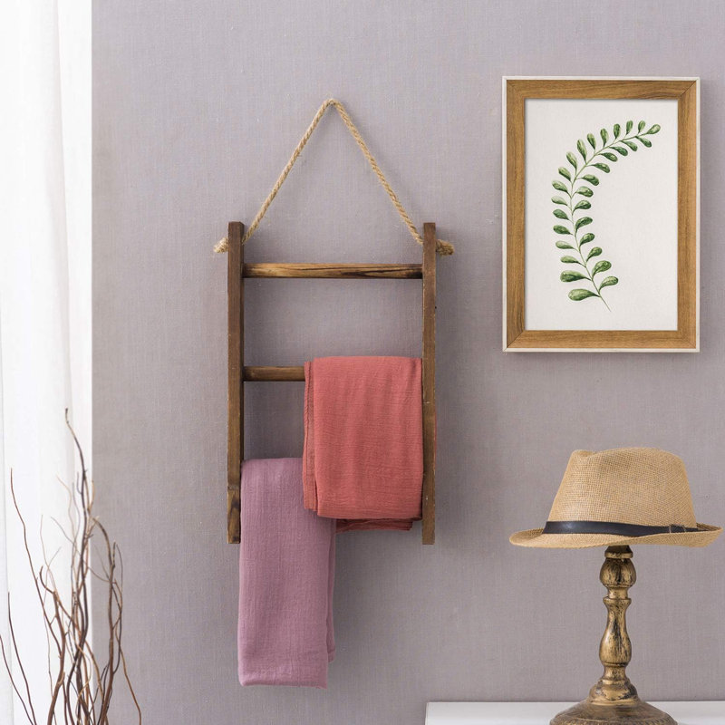Porte-serviettes à 3 niveaux rustique en bois rustique