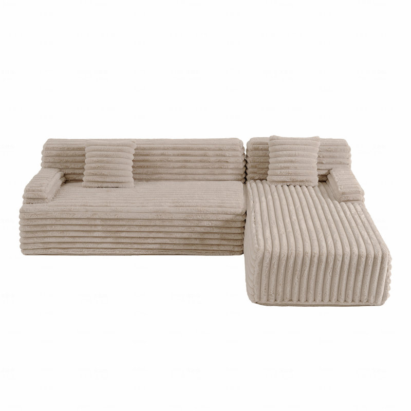 Canapé modulaire Basic, canapé 110 po, Fausse fourrure brune