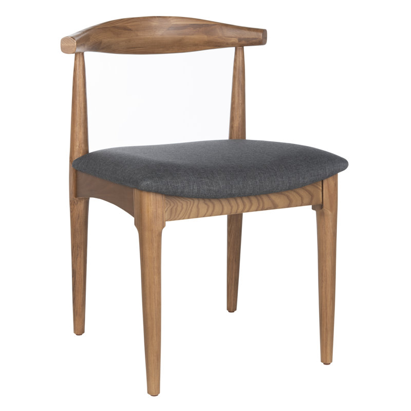 Chaise d'appoint rembourrée Jakob, Noyer, Gris foncé
