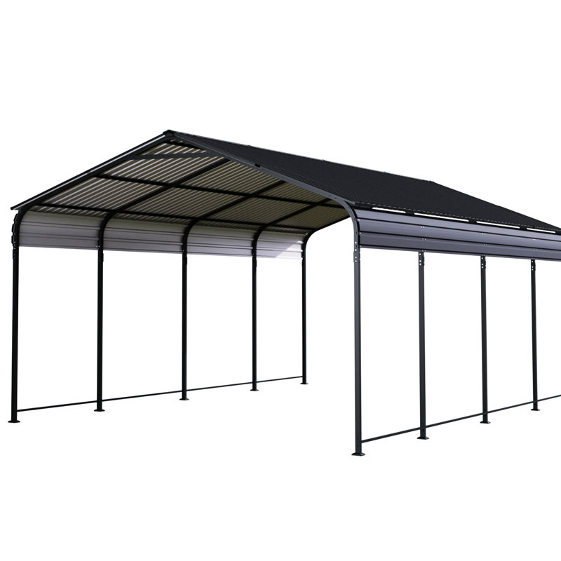 12X20 Ft Metal Carport With Heat - Insulating Roof, Enhanced Base For Trucks And Weddings Corrosion Coated