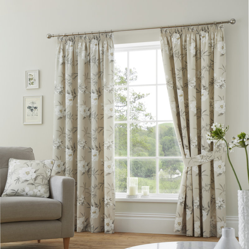 Eve Cotton Room Darkening Curtain Pair, Natural, Width 168 x Drop 183cm