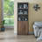 1 Doors Bookshelf With USB Port And 3 Open Shelves Bookcase Side Cabinet Storage Shelves-1747226590