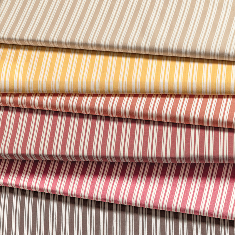 Normant Checks and Stripes II Selune 100% Cotton Performance Fabric, Beige