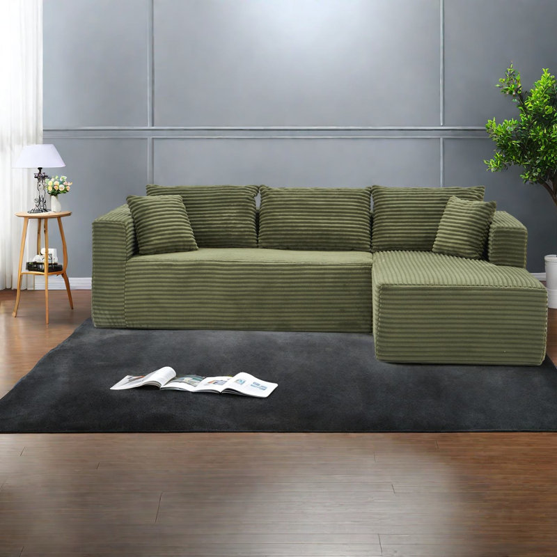 Canapé modulaire en velours côtelé 105 pouces