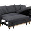 Canapé-lit modulaire réversible tissé 84,25 po gris foncé avec méridienne de rangement