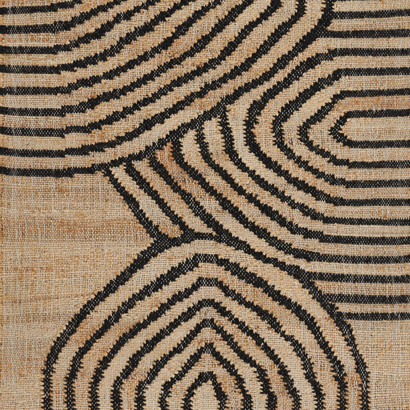 Abstract Hand Woven Jute/Wool Area Rug in Brown/Black, Runner 2'3" x 8'