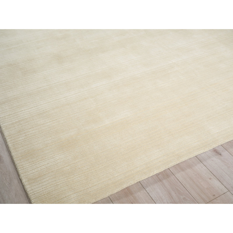 Cavallo Modern handloomed Nylon/Wool Silver Area Rug, Rectangle 12' x 15', Beige