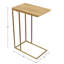 Table de bout en forme de C Bridgeview - Table d'appoint en bois de manguier avec cadre en fer doré pour canapé, causeuse ou lit - Mobilier de salon moderne