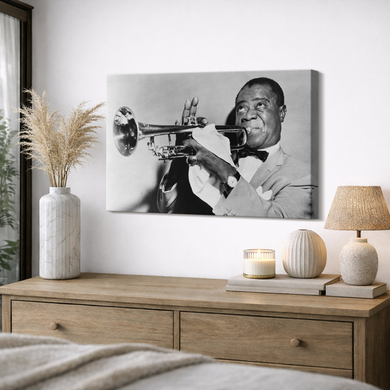 Louis Louis Jazz, H 24 po x l 36 po, Toile tendue