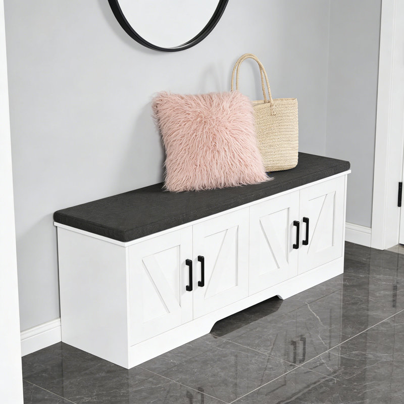 Banc de rangement avec siège rembourré