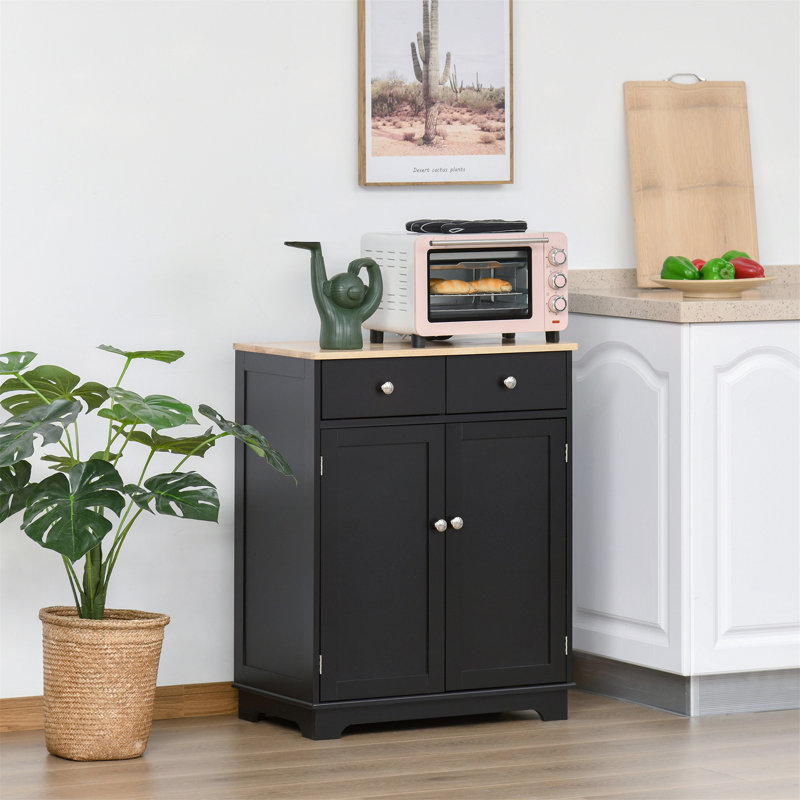 Buffet polyvalent avec tablettes réglables pour toutes les pièces, Noir