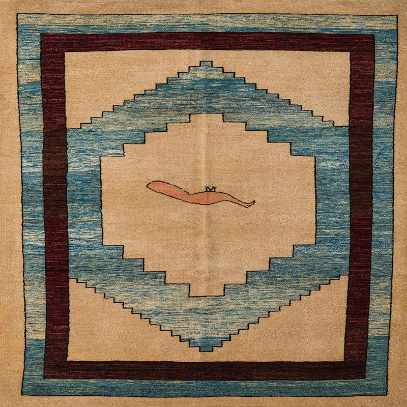 Abstract Indoor Rug, Square 4'