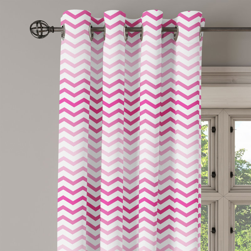 Rideau à œillets décoratifs à 2 panneaux de couleur rose pâle Latitude Run®, blanc magenta, L 50 po x L 72 po